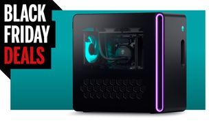 PC Gamer Black Friday deal - An Alienware Aurora R16 tower on a teal background