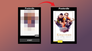 Screenshots of the Posterdle game