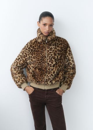 Leopard Fur-Effect Jacket - Women | Mango Usa