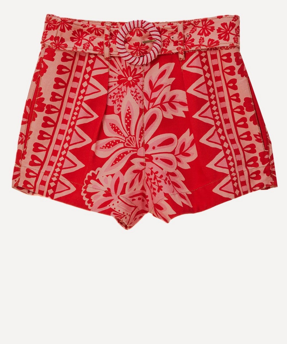 Flora Tapestry Red Shorts