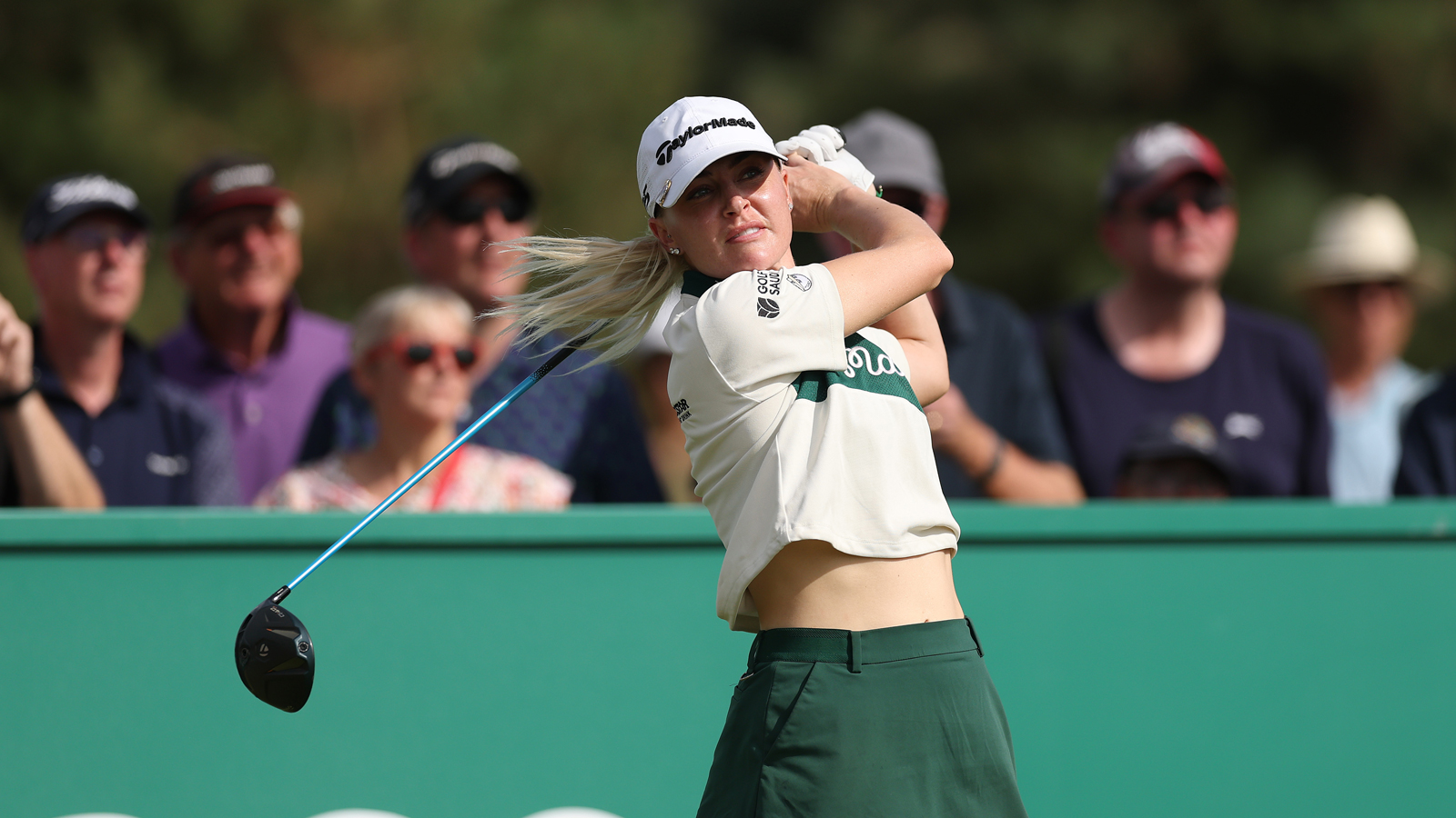 Charley Hull hits a driver off the tee