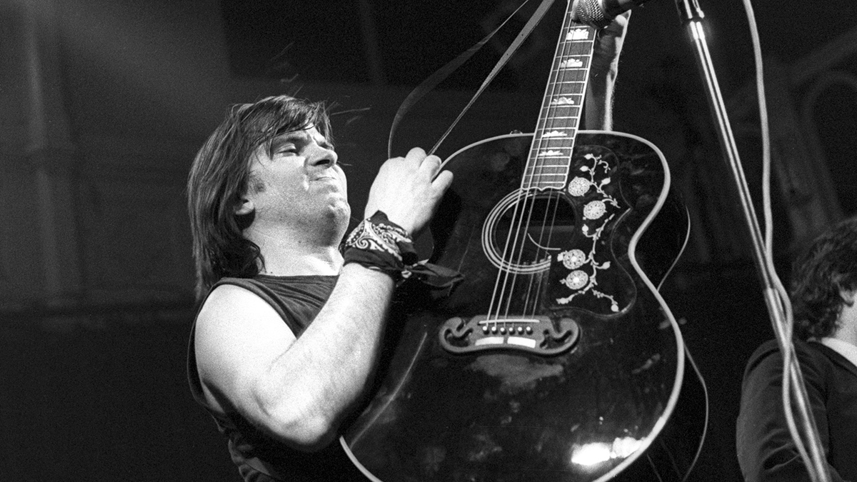 Steve Earle performs live on stage at Paradiso in Amsterdam, Netherlands on 21st March 1987.