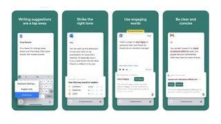 Grammarly AI Keyboard app screenshots from the Apple App Store.