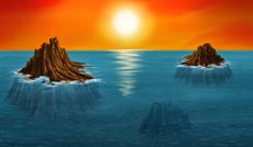 An artist's depiction of Archaean islands.