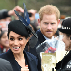 Meghan, Duchess of Sussex and Britain's Prince Harry, Duke of Sussex, depart after the Royal Family's traditional Christmas Day service at St Mary Magdalene Church in Sandringham, Norfolk, eastern England, on December 25, 2018.