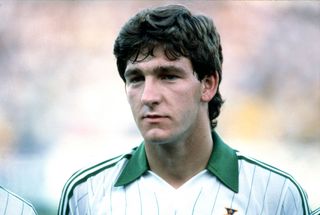 Norman Whiteside of Northern Ireland before the match in which he became the youngest ever player to play in a World Cup tournament