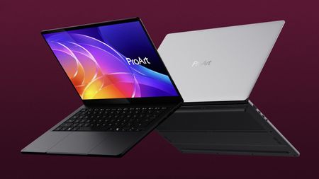 ASUS ProArt 14-inch and 16-inch laptop renders in black and silver floating in space