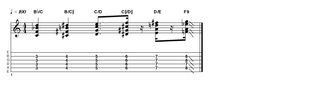 EXAMPLE 46: c/d funk chords