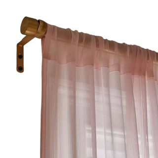 A sheer curtain in pink