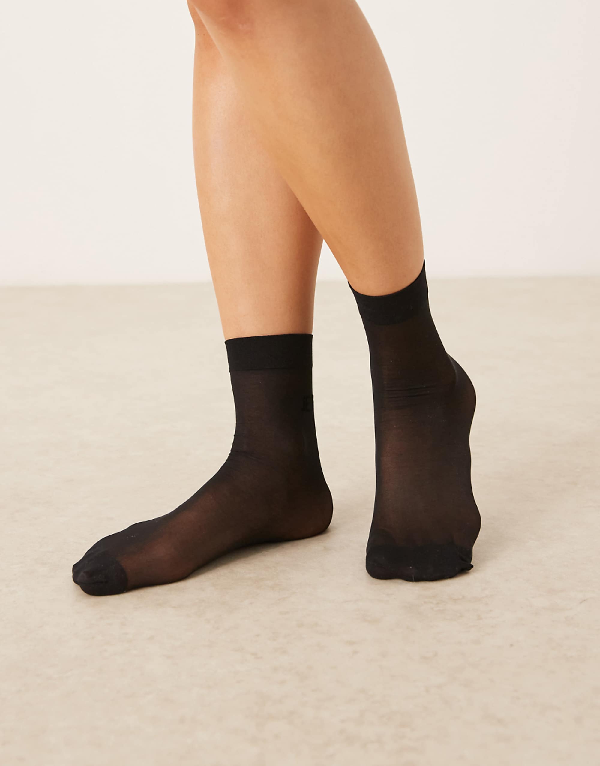 Accessorize Je Taime Sheer Socks in Black