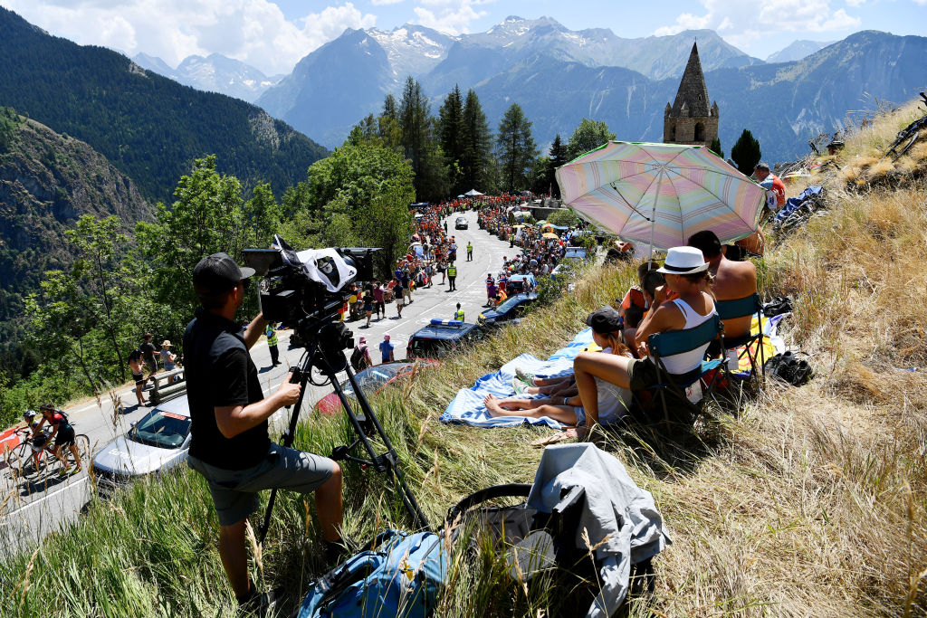 ALPE D&#039;HUEZ, FRANCE - JULY 19: Fans and press media begin to gather a dutch corner / Alpe d&#039;Huez (1850m) / Public / Fans / during the 105th Tour de France 2018, Stage 12 a 175,5km stage from Bourg-Saint-Maurice Les Arcs to Alpe d&#039;Huez 1850m / TDF / on July 19, 2018 in Alpe d&#039;Huez, France. (Photo by Justin Setterfield/Getty Images)