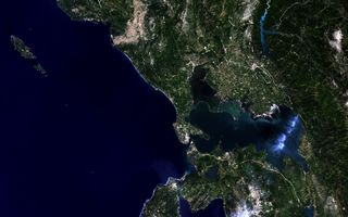 Northwestern Greece from Space space wallpaper