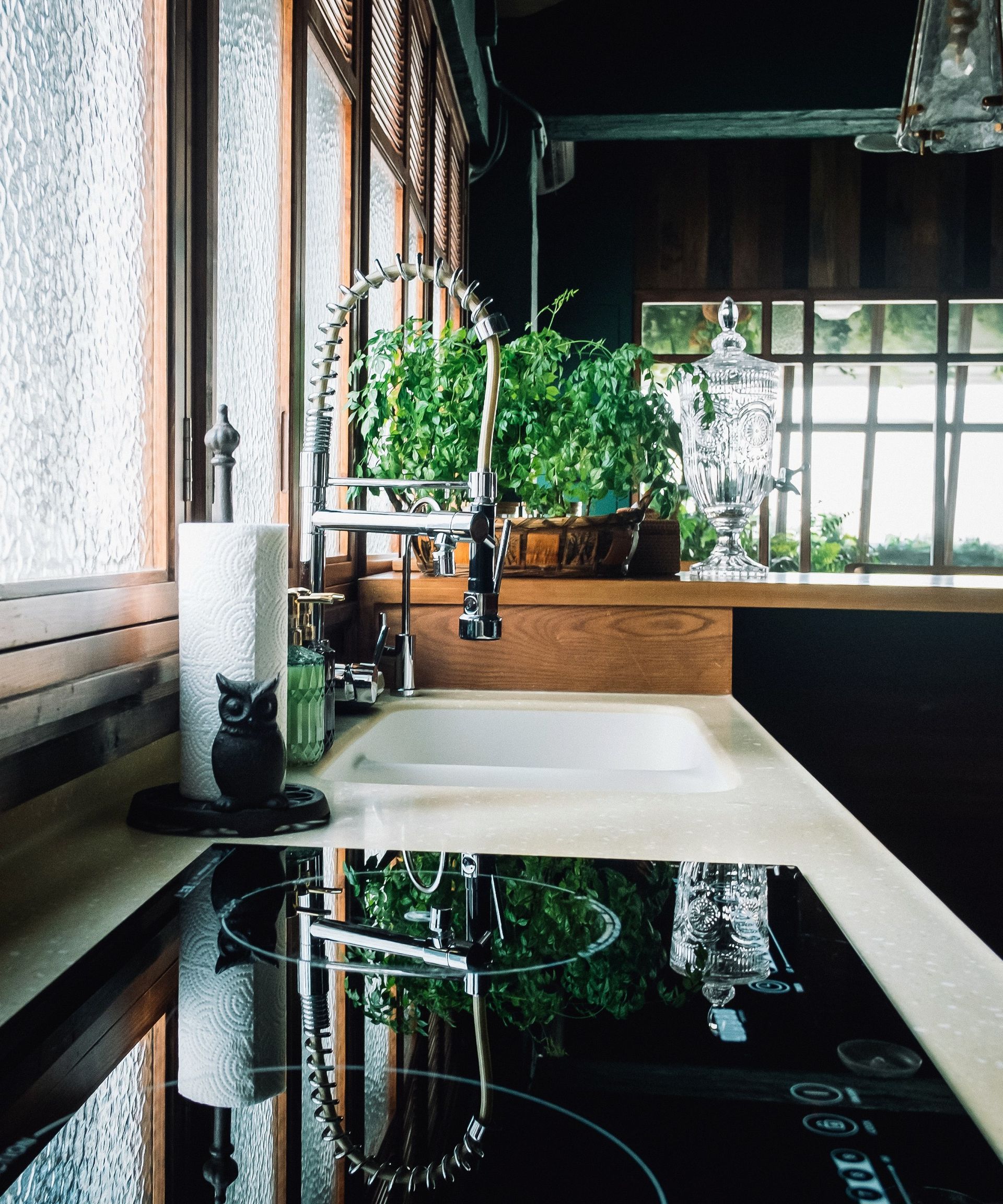 Induction cooktops in a kitchen