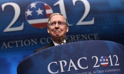 Sen. Mitch McConnell delivers remarks during the annual Conservative Political Action Conference