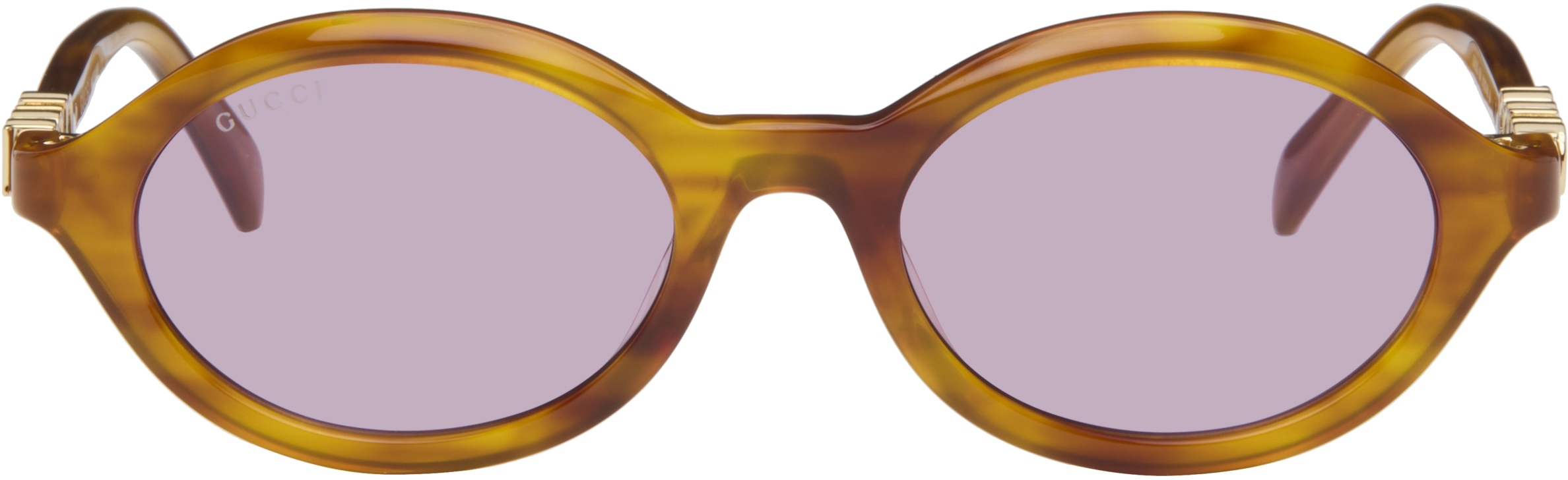 Brown Round Frame Sunglasses