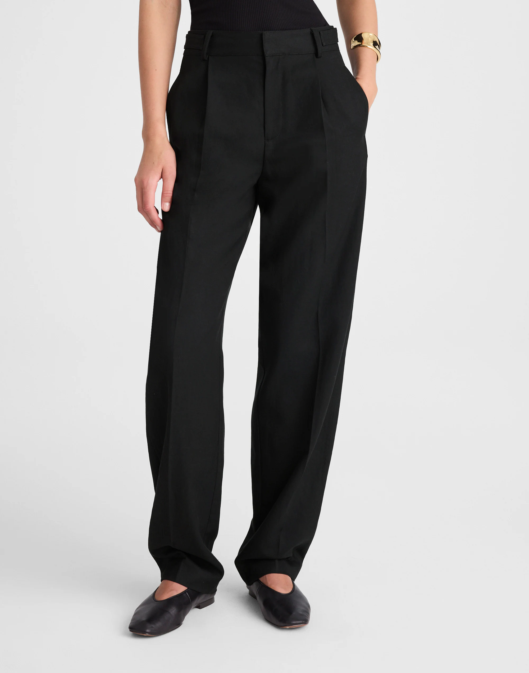 High-Rise Barrel-Leg Pants