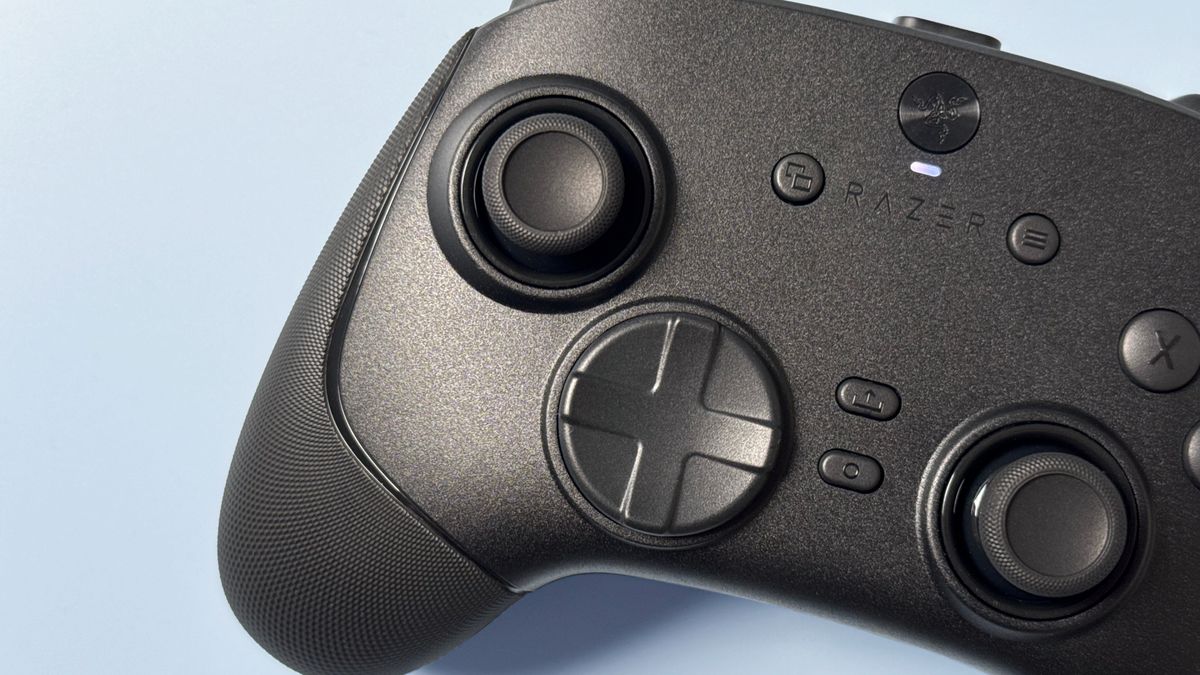 Razer Wolverine V3 Pro 8K Pro controller on a light blue background