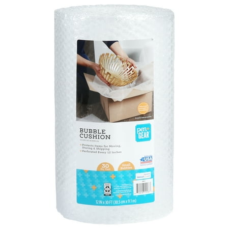 Pen+gear 12 In. X 30 Ft. Bubble Cushion Roll, Clear, Plastic, 3/16" Small Bubbles