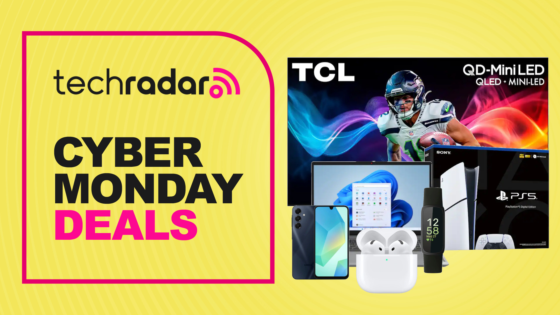 Collage of tech from the Best Buy Cyber Monday sale