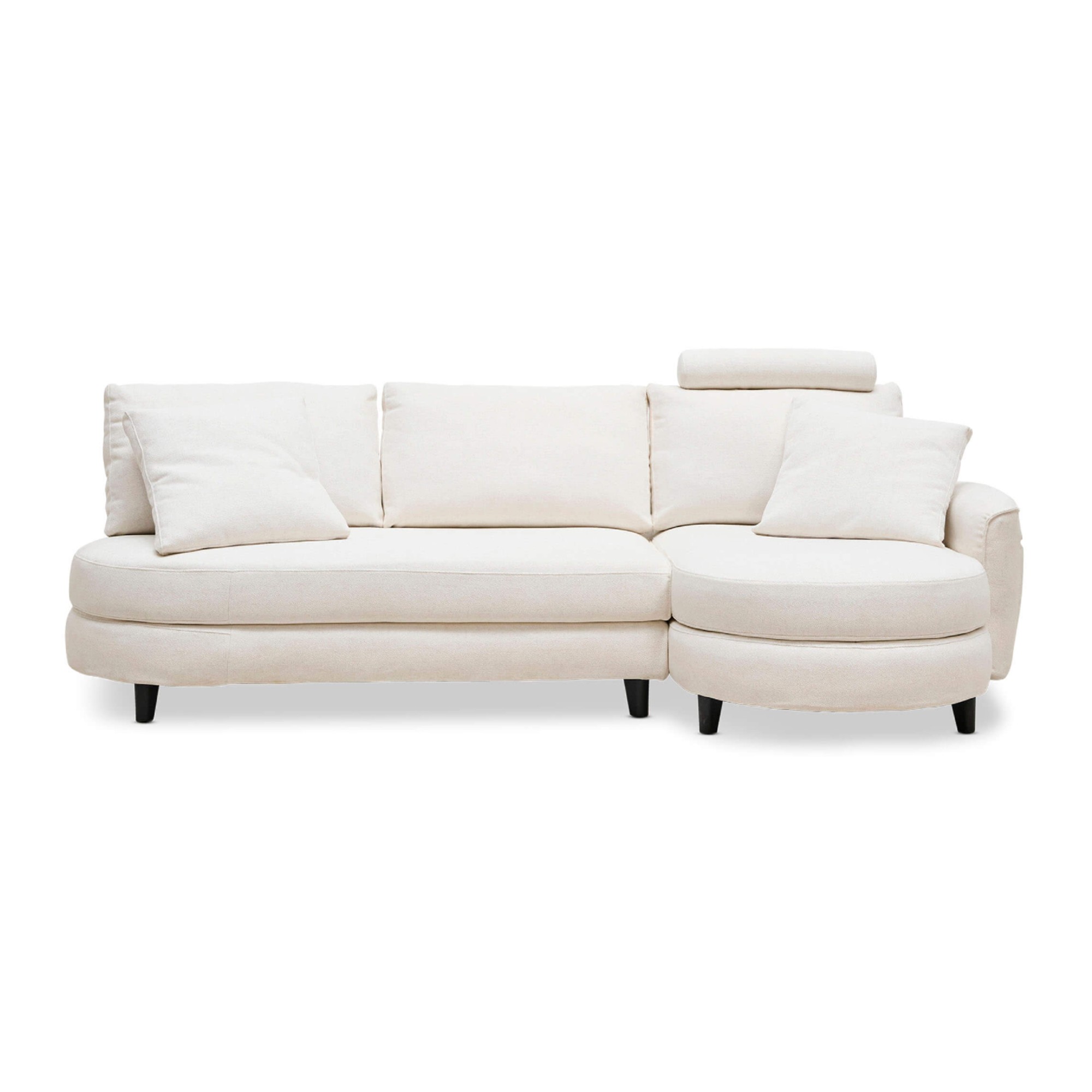 King Living Delta 5 Modular Sofa with Round Right Chaise, Storage and Smart Pockets