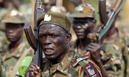 Soldiers of South Sudan's SPLA army: The two Sudans are close to igniting a civil war and it may be time for the U.S. or China to step in as peacemaker. 