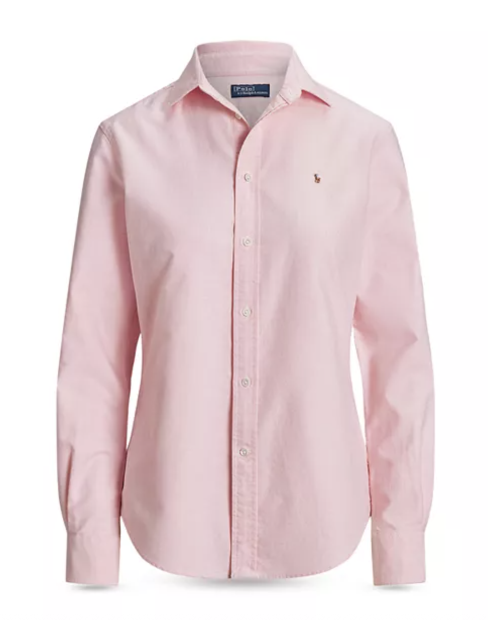 A pink Ralph Lauren button up shirt