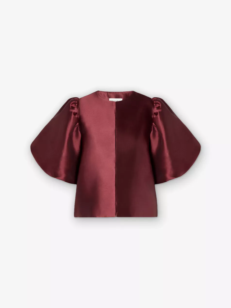 Cleo Puff-Sleeve Woven Blouse