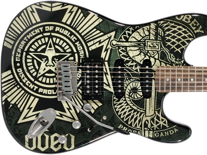 squier stratocaster obey graphic series