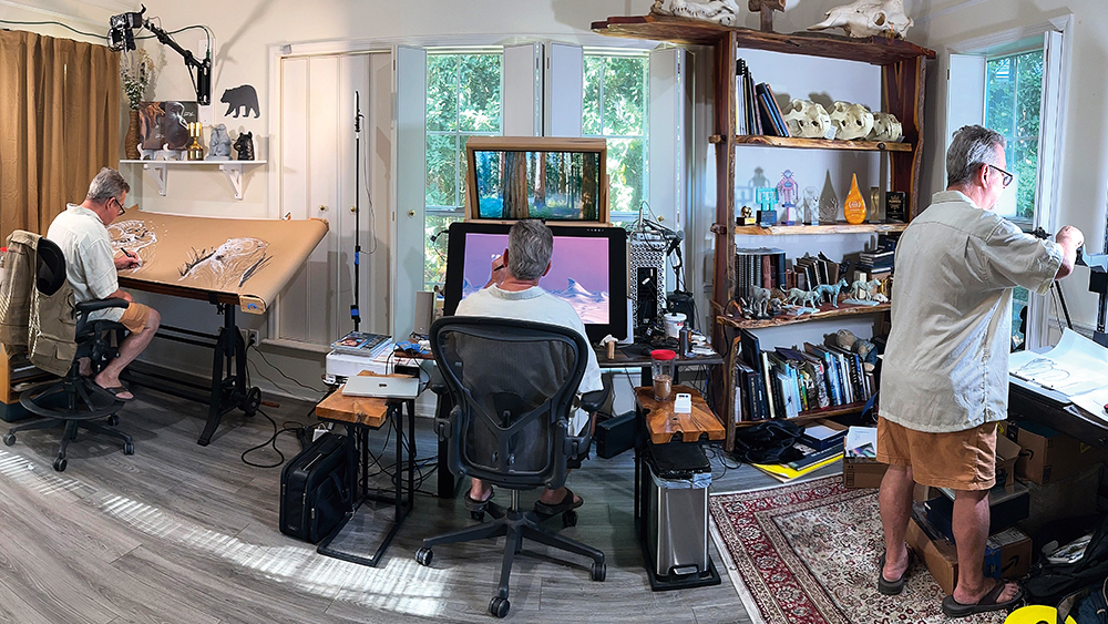 Images from Aaron Blaise's art studio