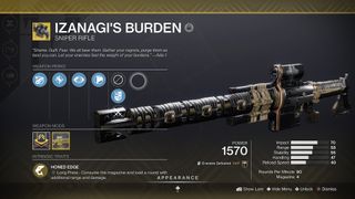 Destiny 2 Exotic weapon Izanagi's Burden sniper rifle