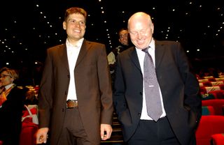 Pevenage with Ullrich at the presentation of the route of the 2004 Tour de France
