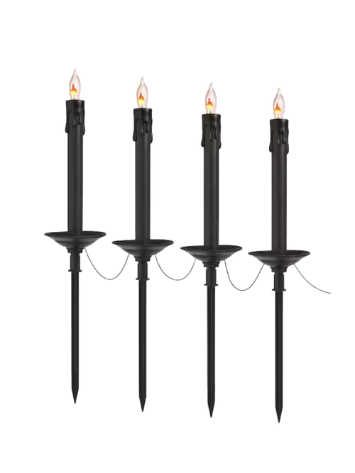 Flickering Candle Pathway Markers, Set of 4