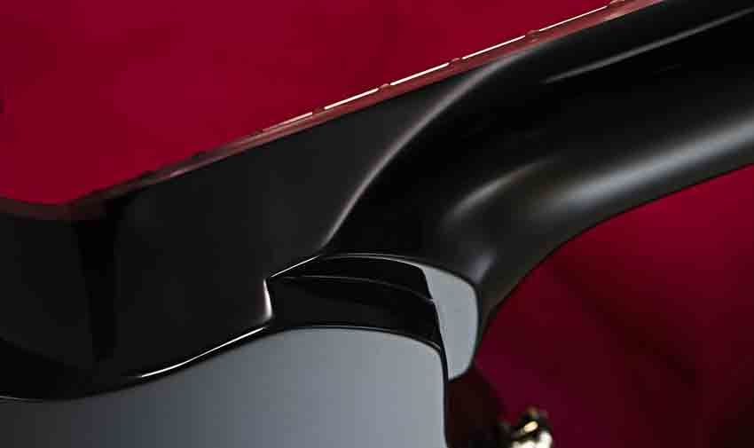 The set mahogany neck has a late 50s-style profile called the 'SS neck carve'