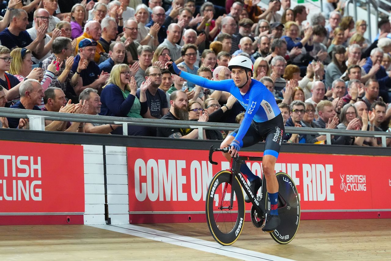 Will Perrett celebrating at the National Championships