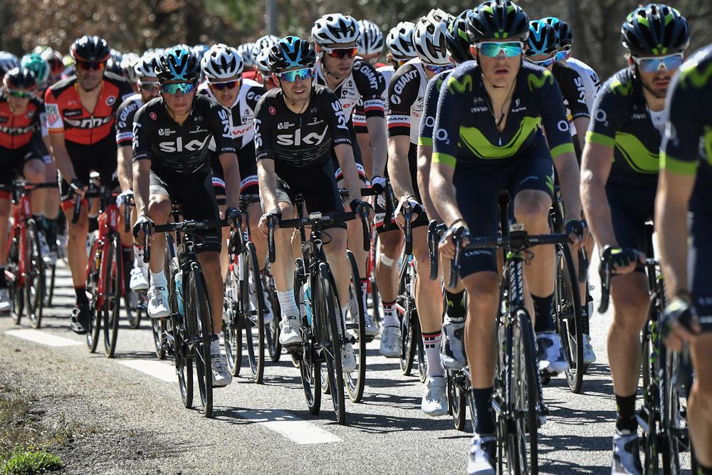 The peloton in action during stage 6 at Paris-Nice