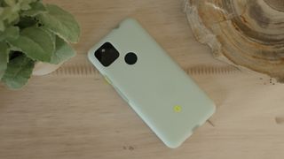 Pixel 5a in lime case
