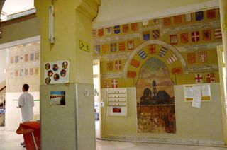 crusader heraldry on hospital walls
