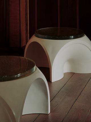 Pieces such as the Marden coffee table with its architectural arches is a good example of how Brudnizki and Jeanes subtly translated their influences into a contemporary design language