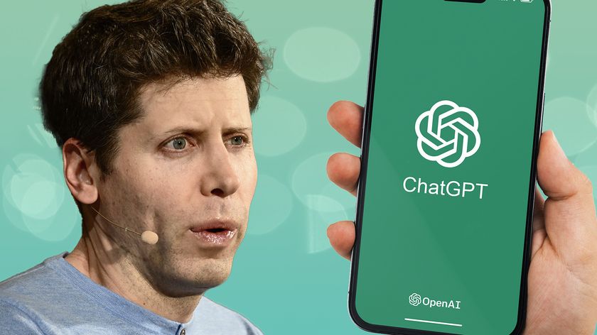 Sam Altman with ChatGPT on phone