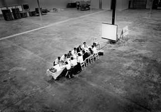 “Steve Jobs hosted this formal lunch for Ross Perot and the NeXT board of directors in an abandoned factory.”