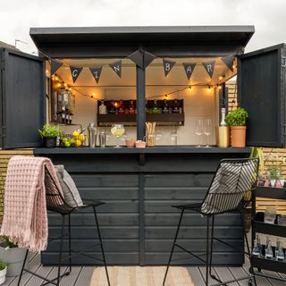 Garden bar ideas on a budget paint it black with paint
