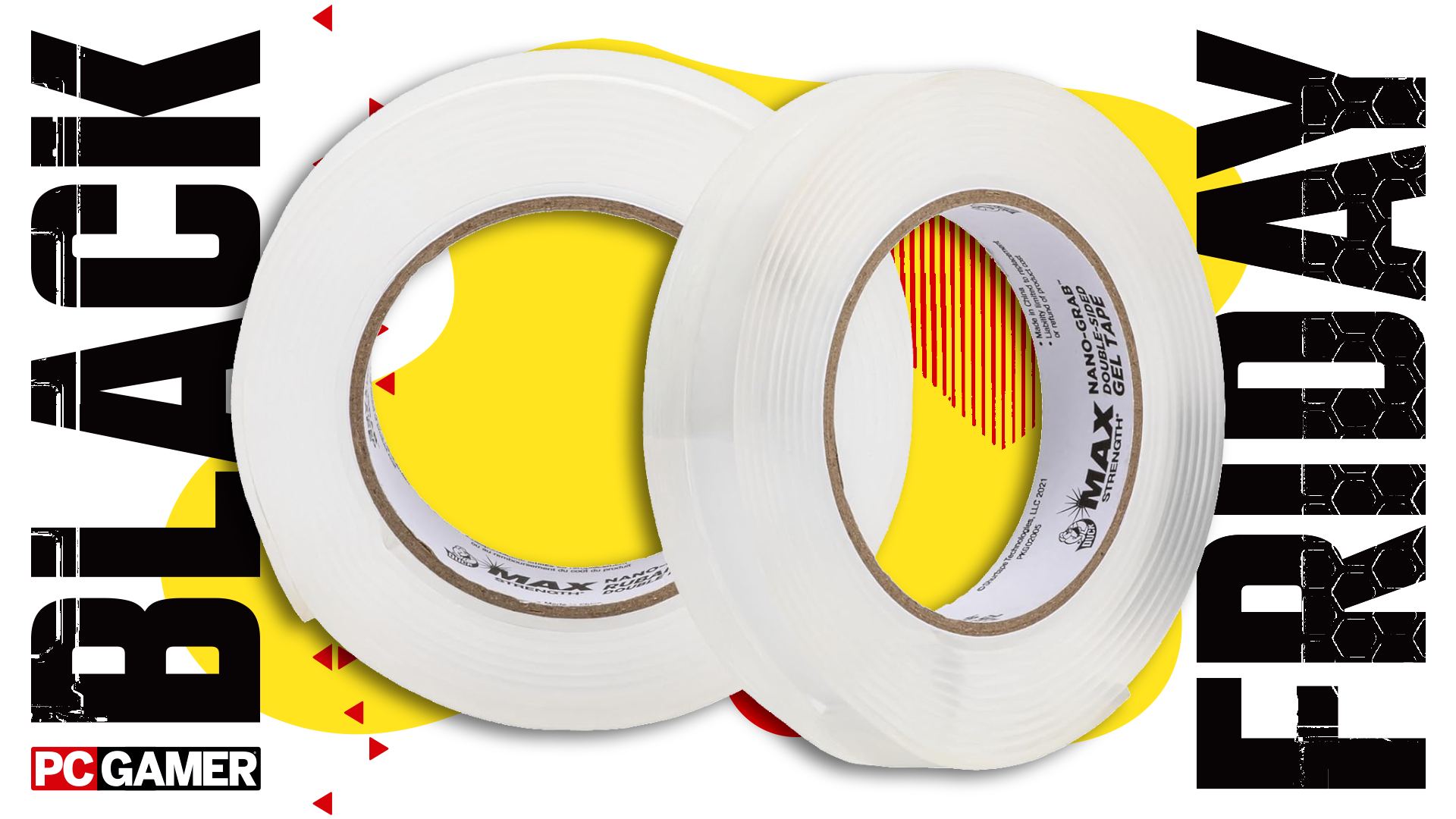 Black Friday deal banner for two-pack of Duck brand nano tape.