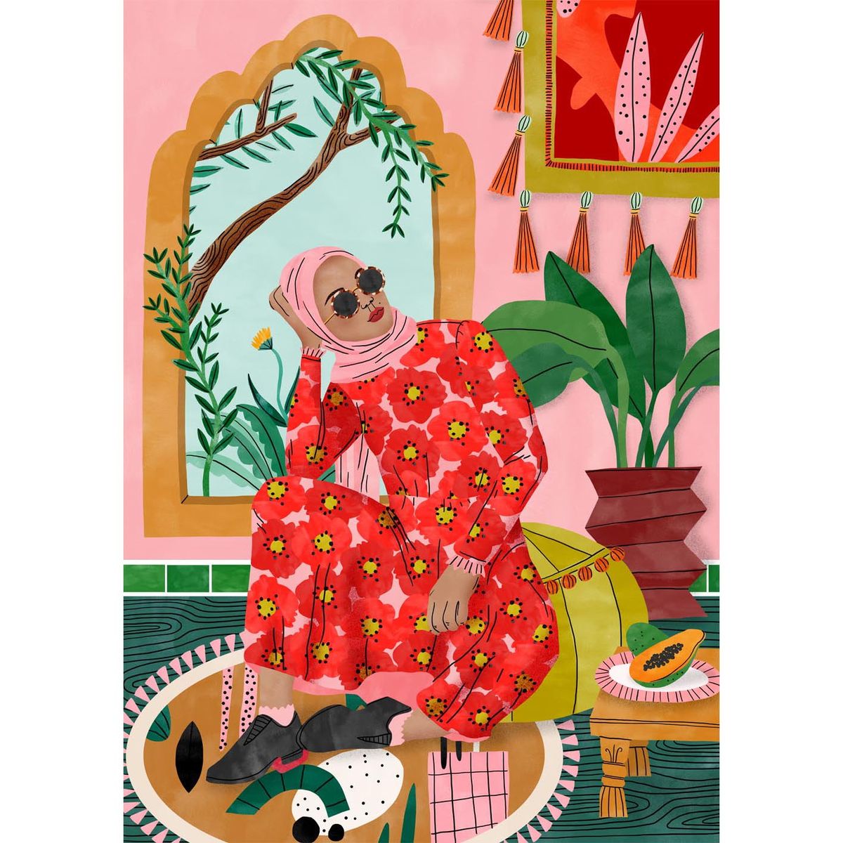Her colour palette also ties works together