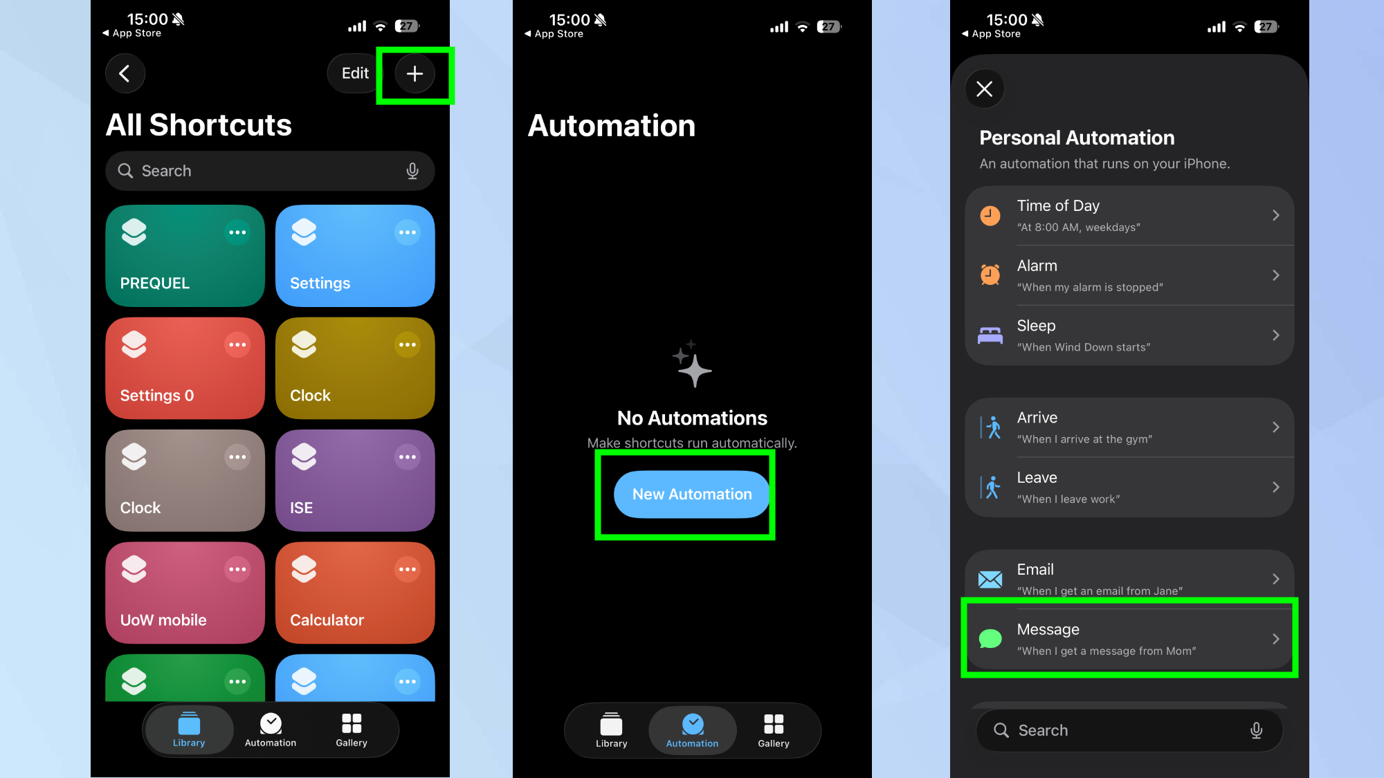 iPhone lost phone shortcut steps highlighted 
