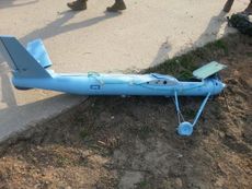 BAENGNYEONG, SOUTH KOREA - MARCH 31:In this handout image provided on April 2, 2014 by the South Korean Defence Ministry, the wreckage of a crashed drone is seen in the Baengnyeong Island, bo