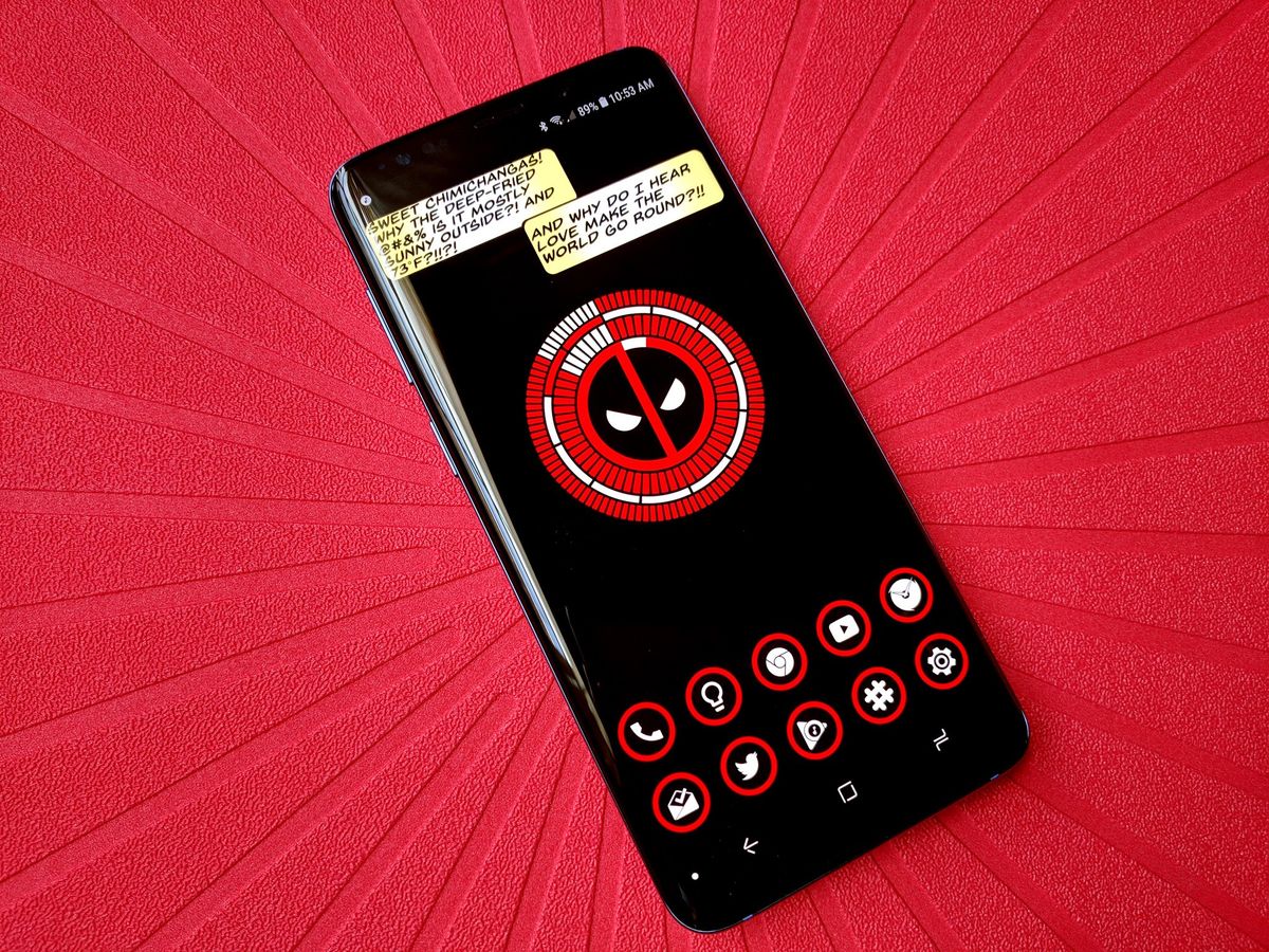 That Deadpool logo? A music control widget