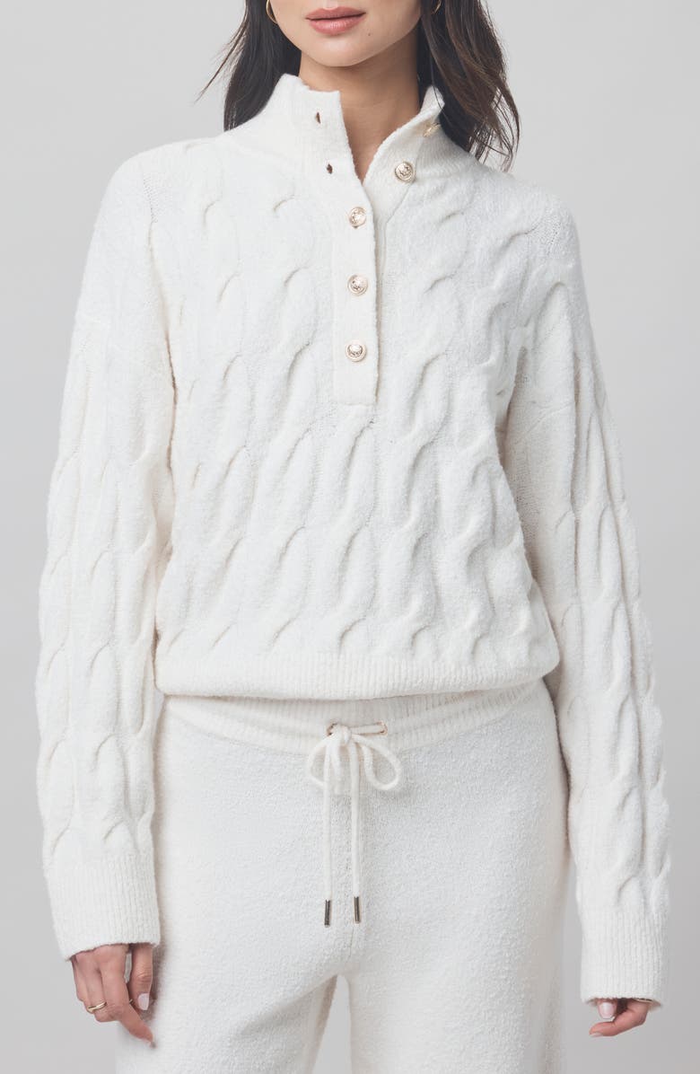 X @cellajaneblog Cable Half Placket Sweater