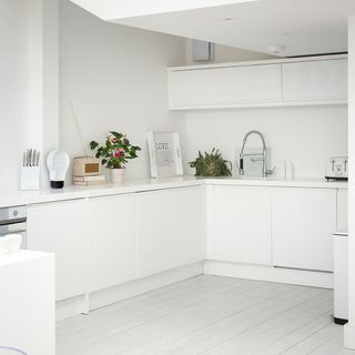kitchen with handleless cabinets