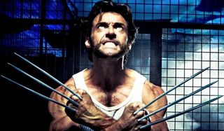 X-Men Origins: Wolverine popping his claws in a smokey research lab