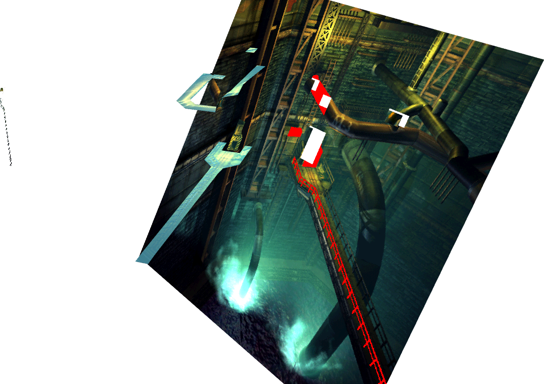 Several screenshots of environments in FF7, as well as the frog Touch Me.